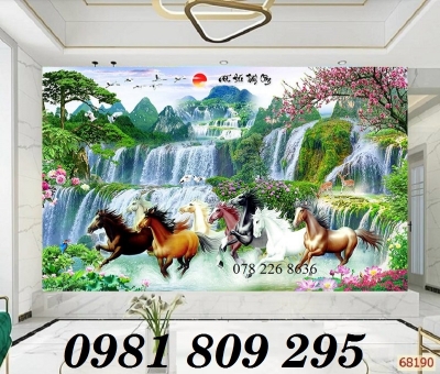 Tranh gạch bát mã - gạch tranh ốp phòng khách