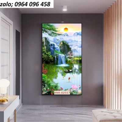 Gạch tranh 3d ốp tường phong cảnh khổ đứng - XDC21