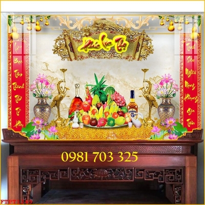 Tranh gạch ốp tường phòng thờ