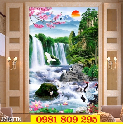 Gạch tranh 3d phong cảnh đứng đẹp