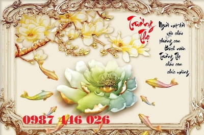 Gạch tranh cửu ngư đồ quần hội HP7833