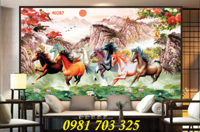 tranh 3D phong thủy,gạch tranh bát mã