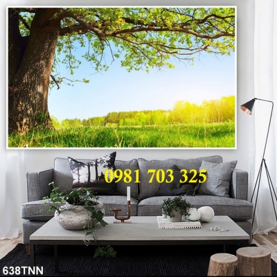 Gạch tranh phòng khách dán tường