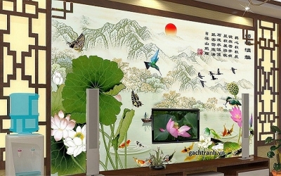 Gạch tranh đầm sen