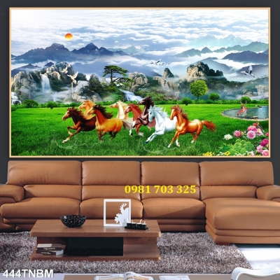 Gạch tranh mã đáo thành công dán tường