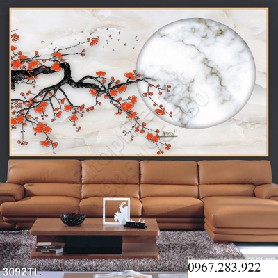 Tranh 3D- Tranh hoa đào