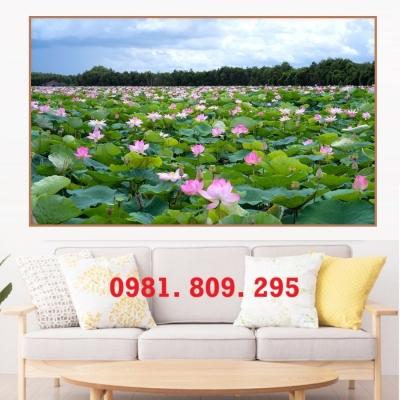 Tranh gạch men ốp tường 3d cao cấp hoa sen
