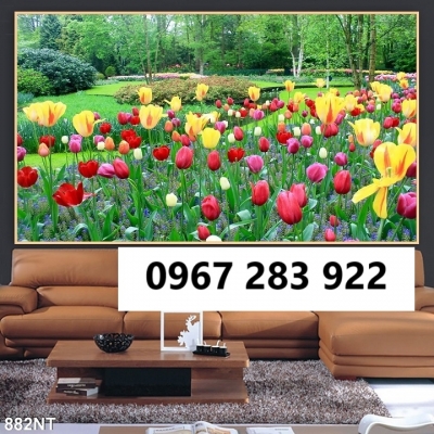 Tranh gạch đẹp vườn hoa phong thủy