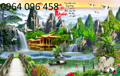 Tranh cảnh đồng quê - tranh gạch 3d đồng quê - 777XM