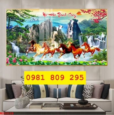 Gạch tranh ngựa mã đáo thành công HP8885