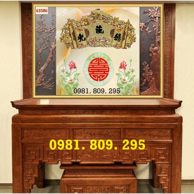 Tranh gạch phòng thờ 3d chữ phúc JSG949