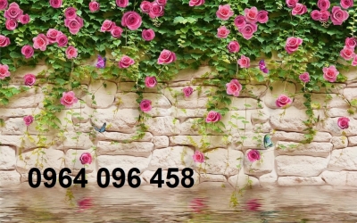 Tranh gạch 3d hoa hồng leo - J02