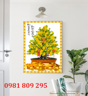 Tranh gạch 3d  hoa mai vàng đẹp