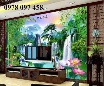 Gạch tranh 3D - tranh thác nước