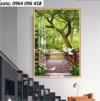 Tranh gạch 3d phong cảnh khổ đứng - 488NBB