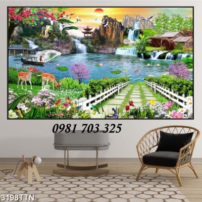 Tranh gạch thác nước ốp tường