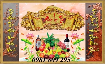 gạch tranh 3d phòng thờ gia tiên