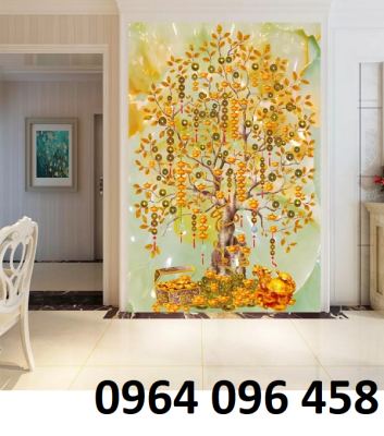 Tranh gạch cây tiền vàng 3d - KHN74
