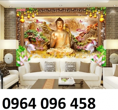 Tranh gạch phật phòng thờ 3d - GJB43