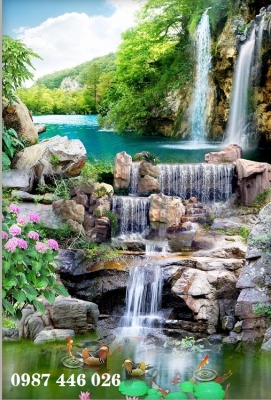 Gạch 3d tranh gạch men thác nước HP9873