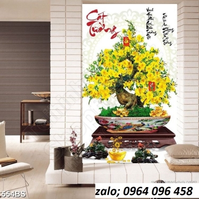 Tranh cây mai - tranh gạch 3d cây mai - 398CP