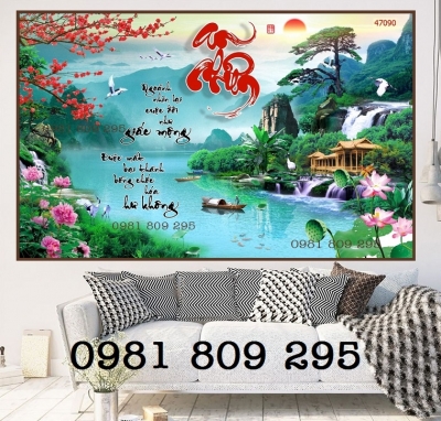 Tranh gạch , gạch ốp tường trang trí phong cảnh HN999