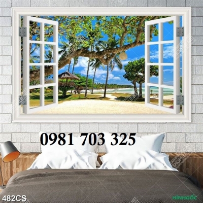 Tranh gạch cửa sổ trang trí