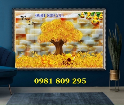 Gạch phong thủy , tranh gạch cây kim tiền