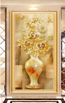 gạch ốp tường hoa hồng 3d