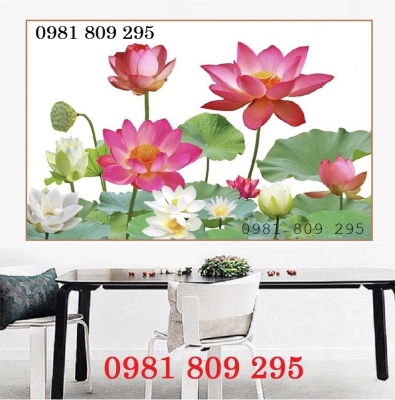 Gạch 3d hoa sen , tranh gạch men