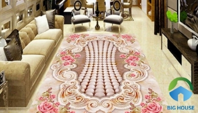 Gạch lát sàn 3d phòng khách - VNB63