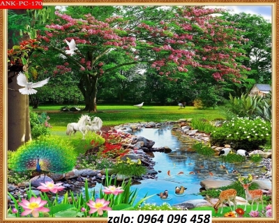 Tranh 3d trang trí phòng khách - tranh gạch 3d - YHH5