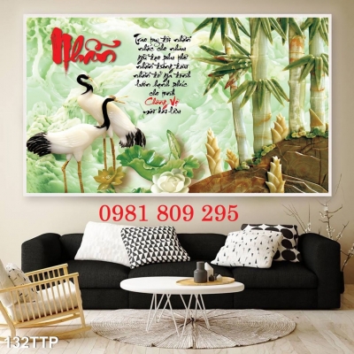 Gạch tranh tùng hạc sứ ngọc