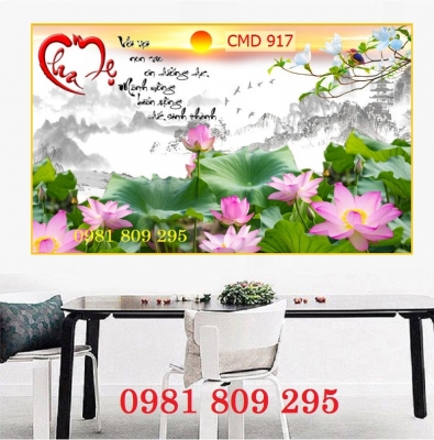 Gạch tranh hoa sen chứ hiếu