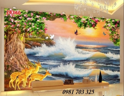 Tranh gạch- gạch tranh 3D phong cảnh biển