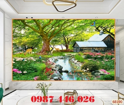 Gạch tranh phong cảnh 3d đẹp HP722