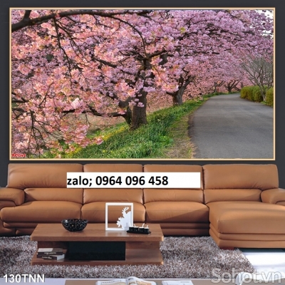Tranh gạch 3d ốp tường hoa đào 3d - 6555CVV