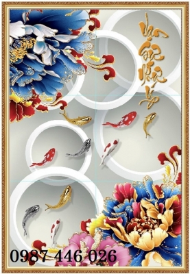 Tranh gạch men hoa mẫu đơn HP63833