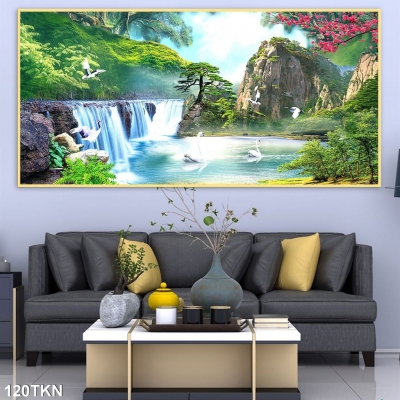 tranh 3D phong cảnh trang trí phòng khách