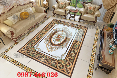 Gạch thảm khắc vàng, gạch nền, gạch trang trí HP9722