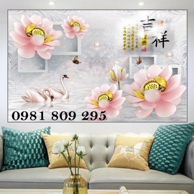 Tranh gạch 3d hoa dán tường