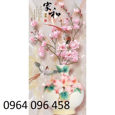 Tranh gạch 3d ốp tường hoa ngọc 3d - 6433XN