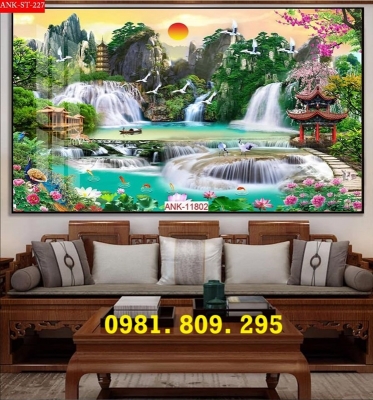 Trang gạch trang trí sơn thủy HN888