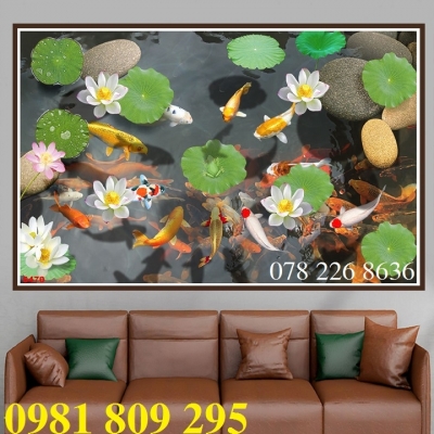 Gạch tranh 3d cá chép