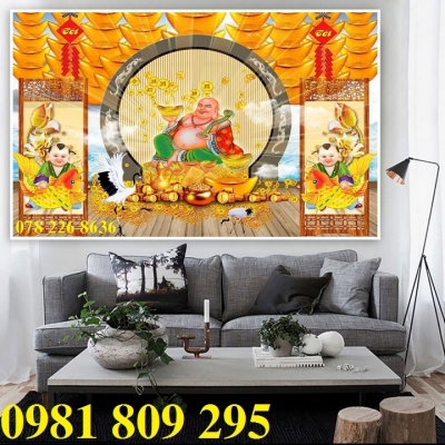 Tranh 3d thần tài- gạch tranh 3d