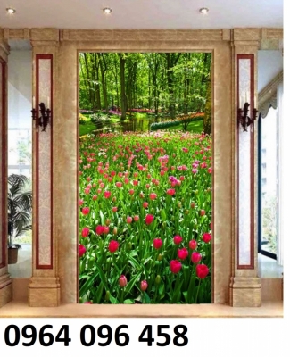 Tranh gạch 3d con đường hàng cây - CBV62