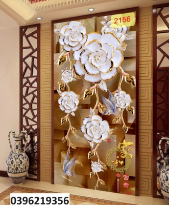 Gạch tranh hình hoa 3D đẹp