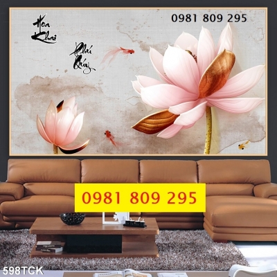 Tranh gạch hoa sen , gạch 3d HP36365