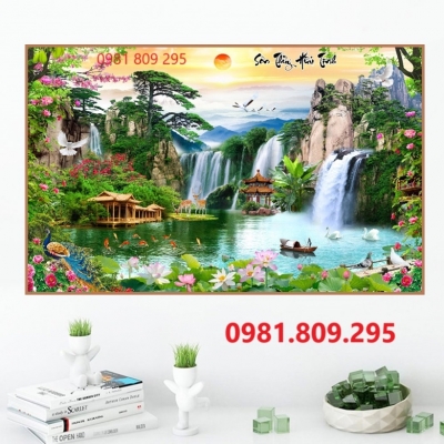 Tranh gạch sơn thủy phong cảnh 3d