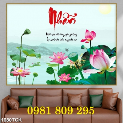 Gạch tranh hoa sen chứ hiếu